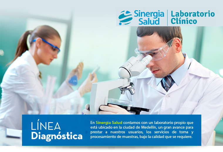 En Sinergia Salud contamos con un laboratorio propio que est ubicado en la ciudad de Medelln, un gran avance para prestar a nuestros usuarios, los servicios de toma y procesamiento de muestras, bajo la calidad que se requiere.